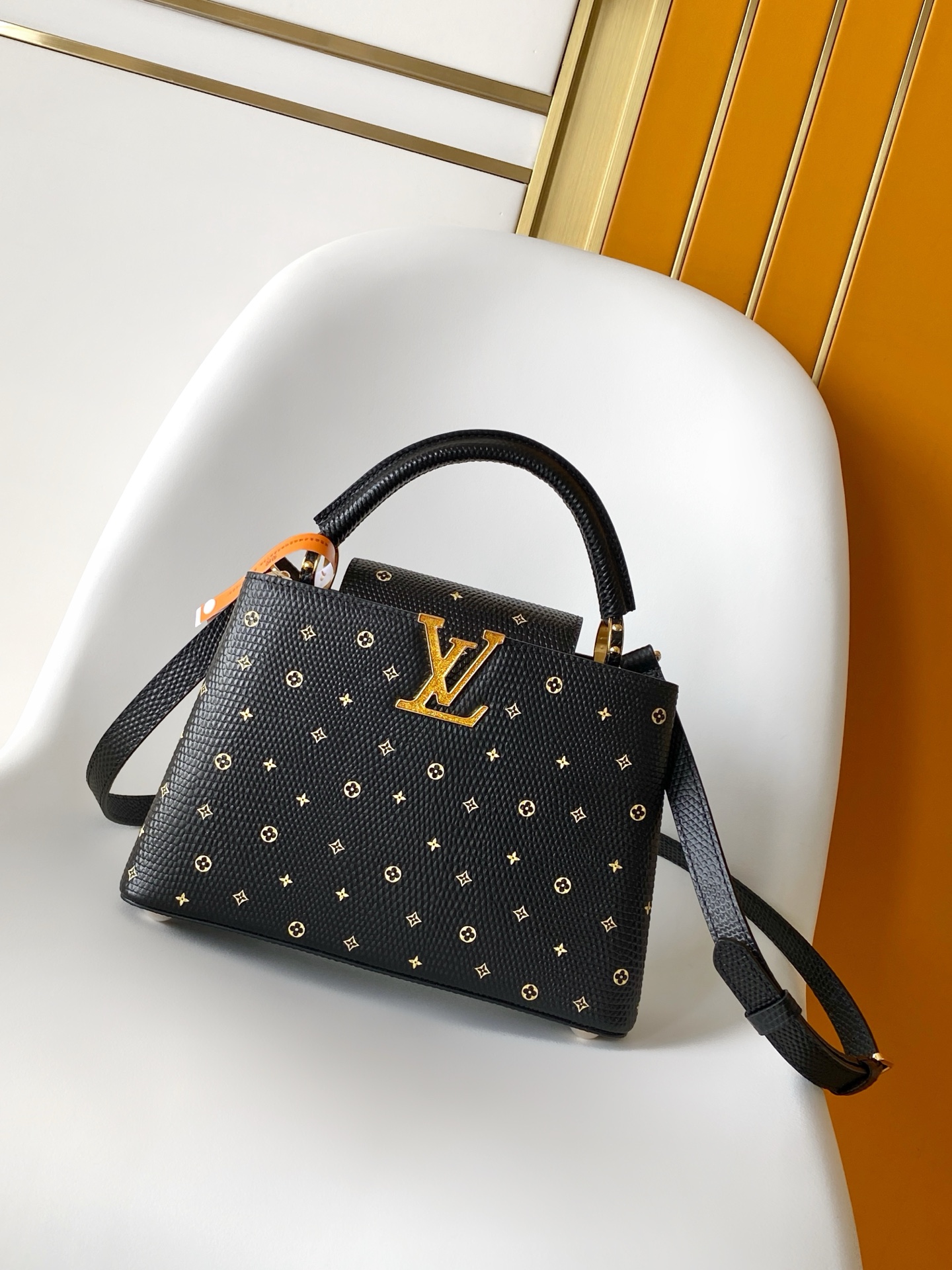 LV Classic Handbag Monogram Tiles Model M83621 Magnetic Lock Luxury Unisex